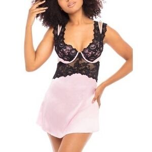 Oh La La Cheri Women's Padded Cup Chemise with Strap and Body Keyhole De…